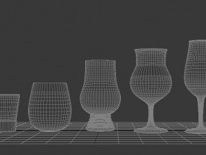 cups and glasses 3D Model
