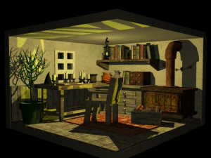 Hexenhaus-Animation 3D Modell