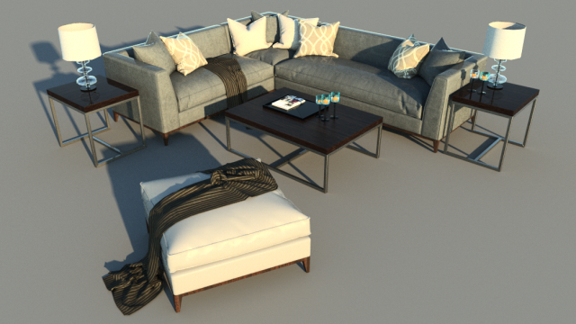 sofa 3D Модель .c4d .max .obj .3ds .fbx .stl .blend 