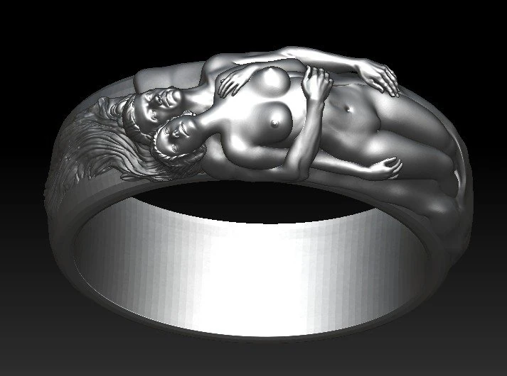 man and woman ring 3D Model .c4d .max .obj .3ds .fbx .stl .blend 