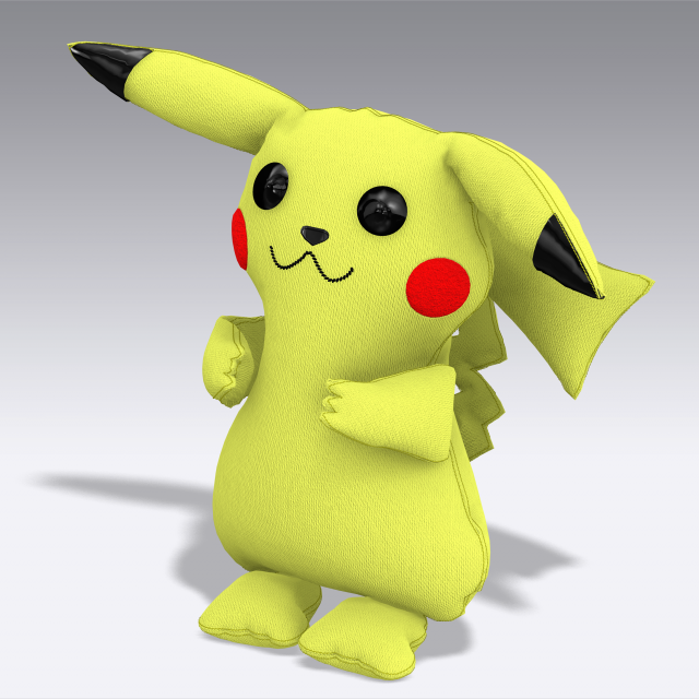 pikachu soft toy 3D Модель .c4d .max .obj .3ds .fbx .stl .blend 