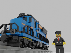lego train Modelo 3D
