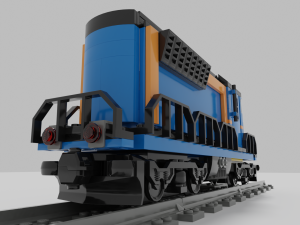 lego train Modelo 3D