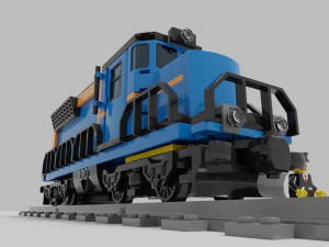 trem lego Modelo 3D