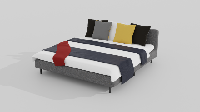 modern bed 3D Модель .c4d .max .obj .3ds .fbx .stl .blend 