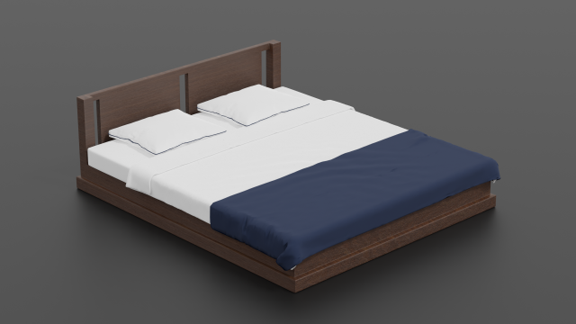modern bed 3D Модель .c4d .max .obj .3ds .fbx .stl .blend 