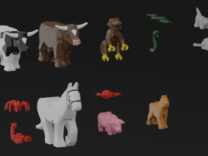 animais lego Modelo 3D