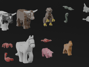 lego animals 3D Модель