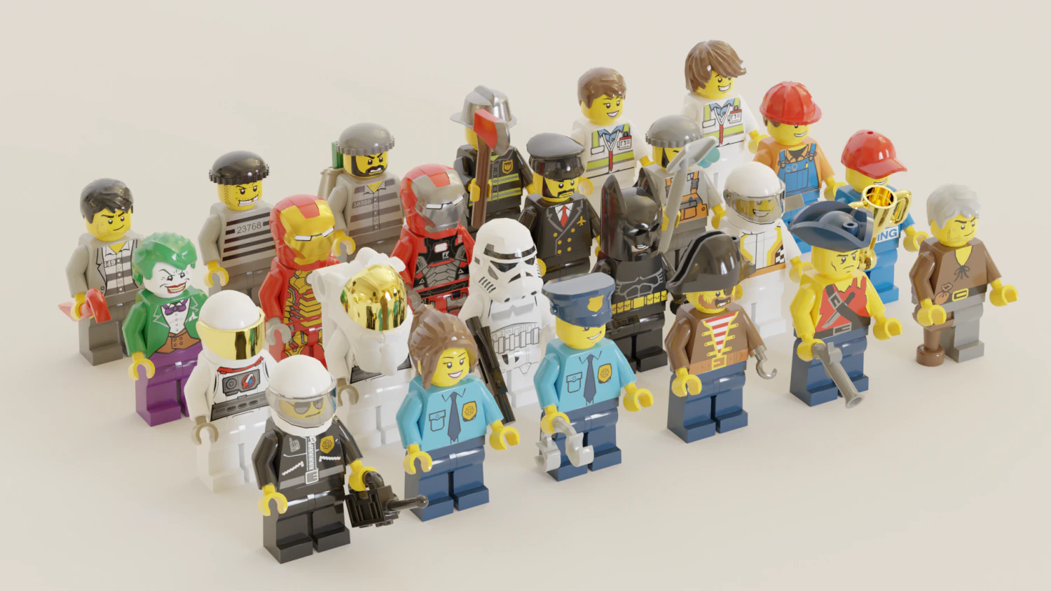 lego minifigures pack 3D Model .c4d .max .obj .3ds .fbx .stl .blend