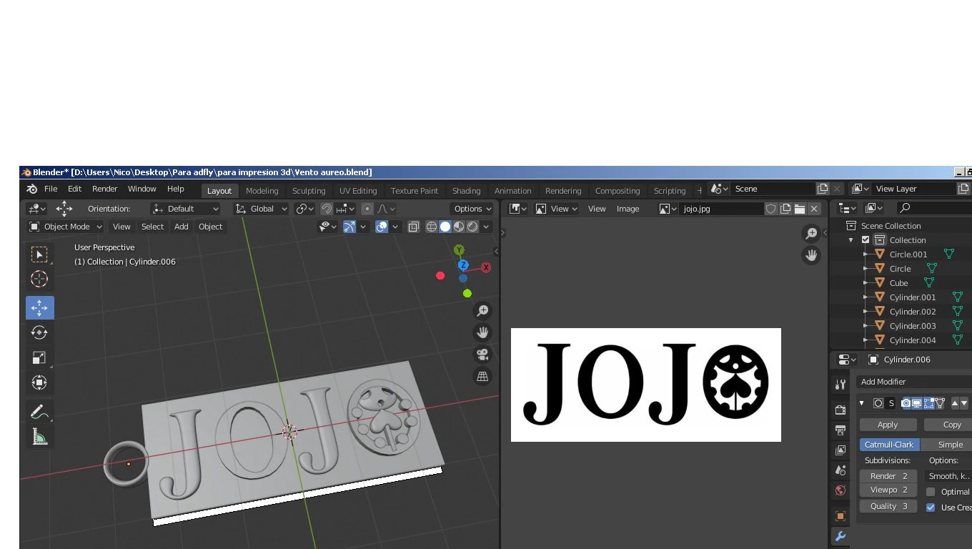 jojo keychain 3D Print Model .c4d .max .obj .3ds .fbx .stl .blend 