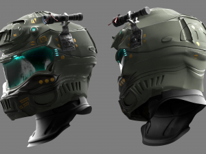 Doomguy custom helmet 3D Model