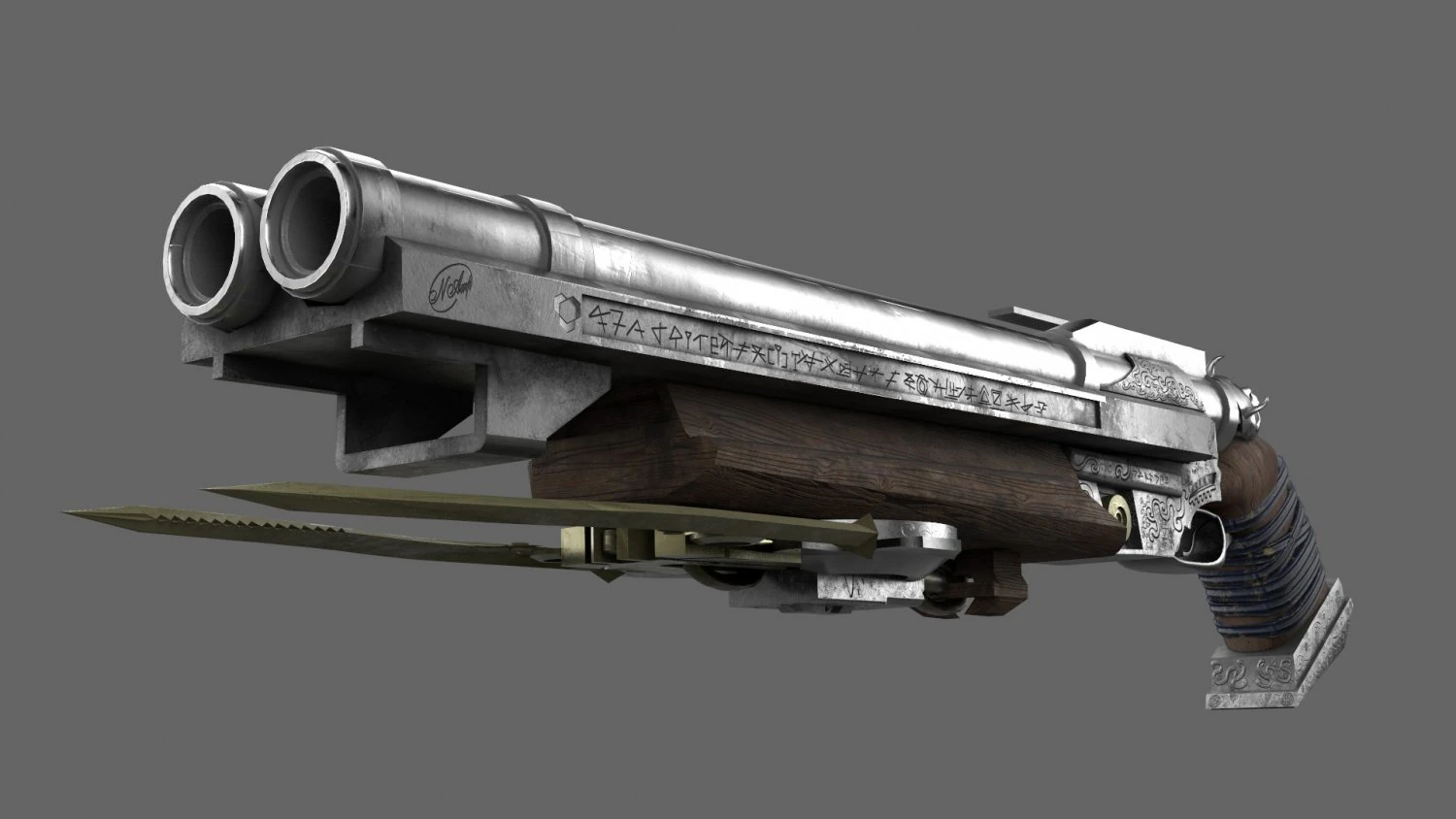 shotgun 3D Model .c4d .max .obj .3ds .fbx .stl .blend 