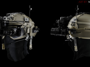 military helmet with night vision device Modelo 3D