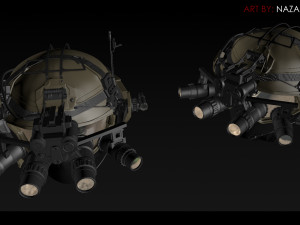 military helmet with night vision device Modelo 3D