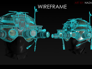 military helmet with night vision device Modelo 3D