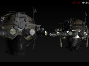 military helmet with night vision device Modelo 3D
