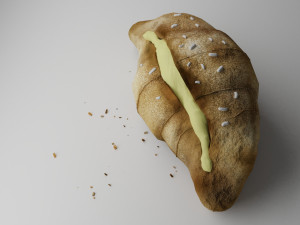 croissant whit cream Modelo 3D