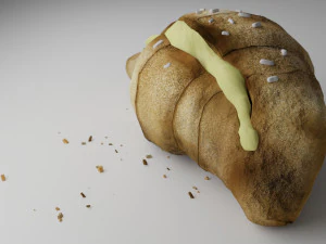 croissant whit cream 3D Model