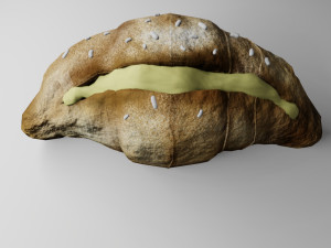 croissant whit cream Modelo 3D