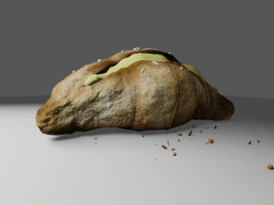 croissant whit cream 3D Model