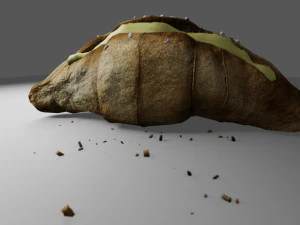 croissant whit cream 3D Model