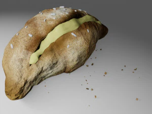 croissant whit cream 3D Model