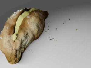croissant whit cream 3D Model