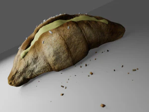 croissant whit cream 3D Model