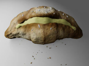 croissant whit cream 3D Model
