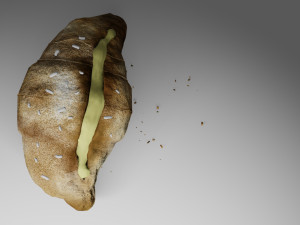 croissant whit cream Modelo 3D