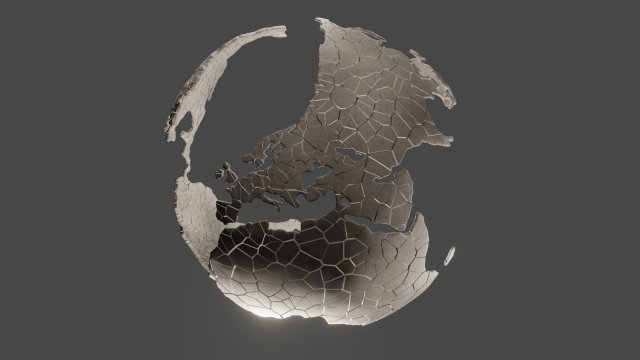 broken earth 3D Model .c4d .max .obj .3ds .fbx .stl .blend 