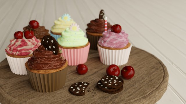 cupcakes 3D मॉडल .c4d .max .obj .3ds .fbx .stl .blend 
