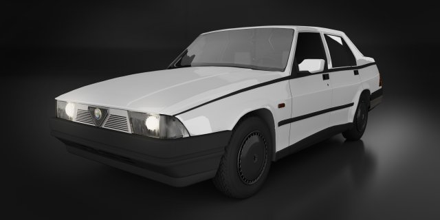 alfa romeo75 - white classic model vintage 3Dモデル .c4d .max .obj .3ds .fbx .stl .blend