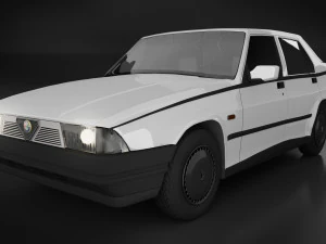 alfa romeo75 - biały klasyczny model vintage Model 3D