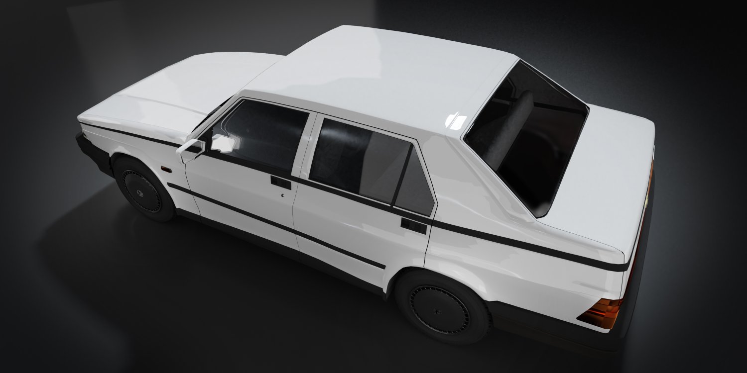 Alfa Romeo75 - White Classic Model Vintage Modelo 3D In Carros.