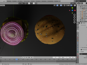 double cheesburger with salad tomato onion and cheddar 3D Model