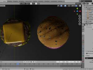 double cheesburger with salad tomato onion and cheddar 3D Model