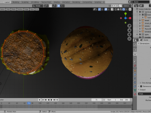 double cheesburger with salad tomato onion and cheddar 3D Model
