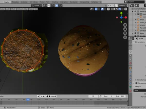 double cheesburger with salad tomato onion and cheddar 3D Model