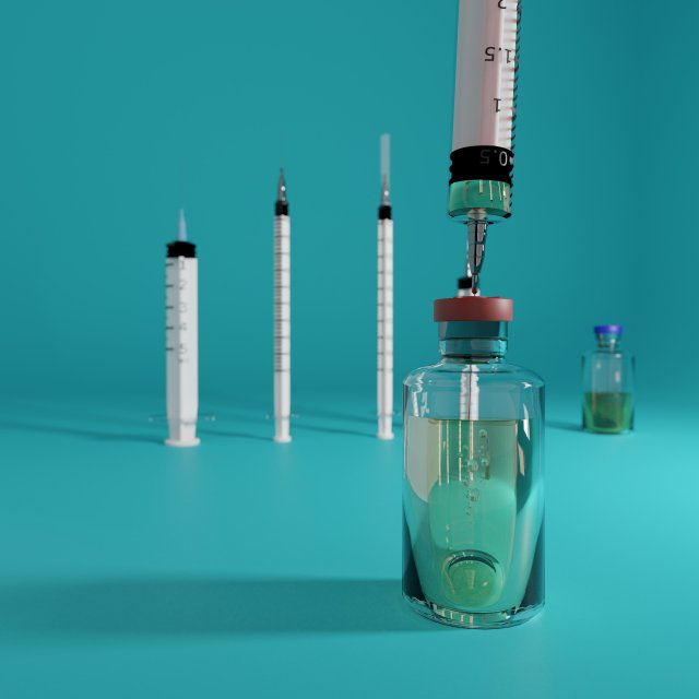syringe kit with medicine tubes low-poly Model 3D .c4d .max .obj .3ds .fbx .stl .blend 