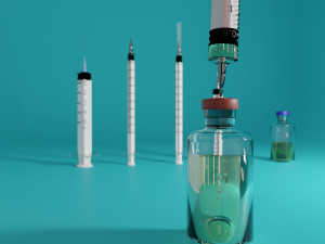 syringe kit with medicine tubes low-poly 3D Model