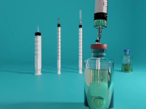 薬管付き注射器キット ローポリ 3Dモデル