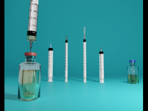 syringe kit with medicine tubes low-poly Model 3D