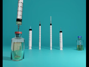 syringe kit with medicine tubes low-poly 3D Model