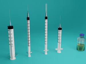 syringe kit with medicine tubes low-poly Model 3D