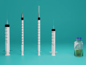 syringe kit with medicine tubes low-poly 3D Model