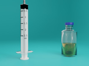 syringe kit with medicine tubes low-poly Model 3D