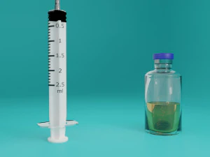 syringe kit with medicine tubes low-poly 3D Model