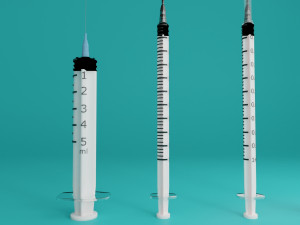 syringe kit with medicine tubes low-poly Model 3D