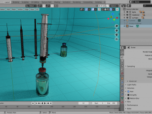 syringe kit with medicine tubes low-poly Model 3D